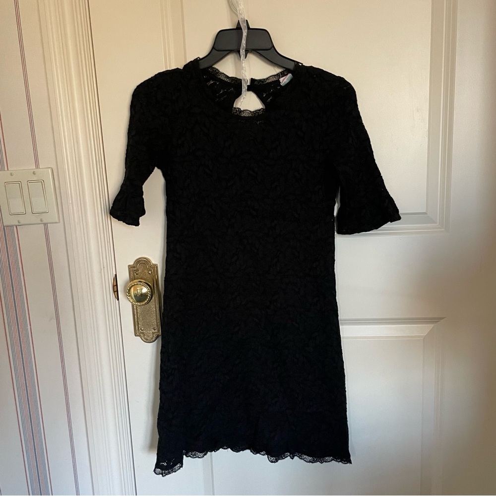 Aqua lace mini dress